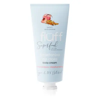 Fluff Superfood Peach & Caramel hydratační tělový krém Aloe & Sweet Almond Oil 150 ml