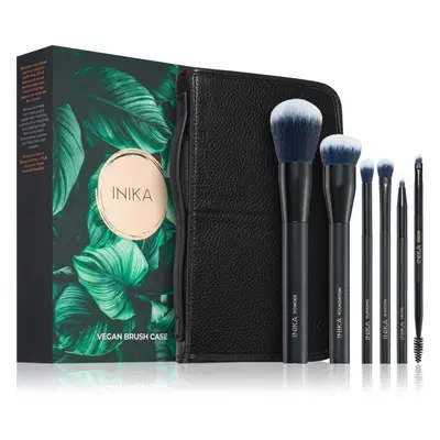 INIKA Organic Brush Case With Brushes sada štětců s pouzdrem 1 ks