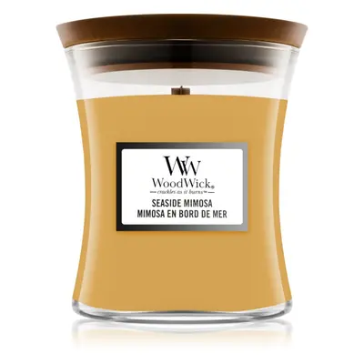 Woodwick Seaside Mimosa vonná svíčka s dřevěným knotem 275 g