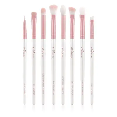 Luvia Cosmetics Prime Vegan All Eye Want sada štětců na oči Candy (Pearl White / Rose) 8 ks