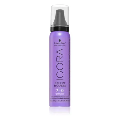 Schwarzkopf Professional IGORA Expert Mousse barvicí pěna na vlasy odstín 7-0 Medium Blonde Natu