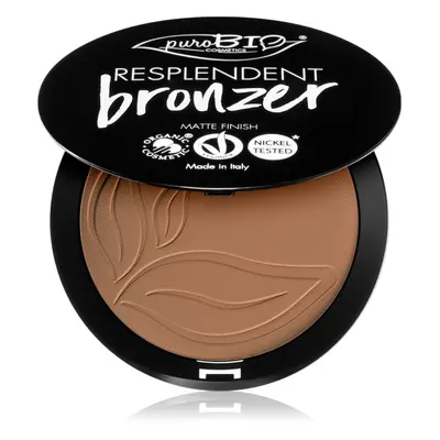 puroBIO Cosmetics Resplendent bronzer s matným efektem odstín 01 Pale brown 9 g