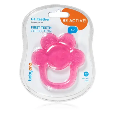 BabyOno Be Active Gel Teether kousátko Pink Flower 1 ks