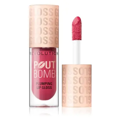 Makeup Revolution Pout Bomb lesk na rty se zvětšujícím efektem odstín Rosewood Rose Pink 4.6 ml