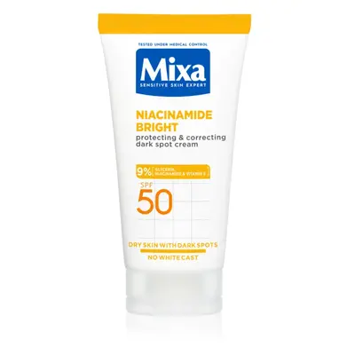 Mixa Niacinamide Bright korekční krém proti tmavým skvrnám SPF 50 50 ml