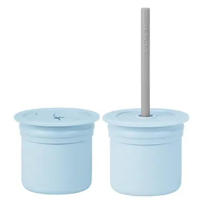 Minikoioi Sip+Snack Set jídelní sada pro děti Mineral Blue / Powder Grey 1 ks