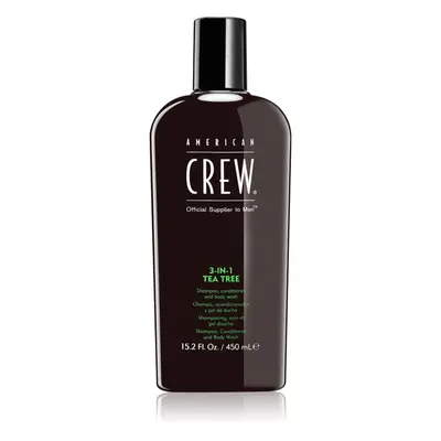 American Crew Hair & Body 3-IN-1 Tea Tree šampón, kondicionér a sprchový gel 3 v 1 pro muže 450 