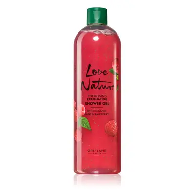 Oriflame Love Nature Organic Mint & Raspberry čisticí peelingový gel s vůní malin 500 ml