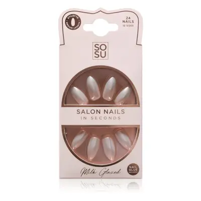 SOSU Cosmetics Salon Nails umělé nehty odstín Milk Glazed 24 ks