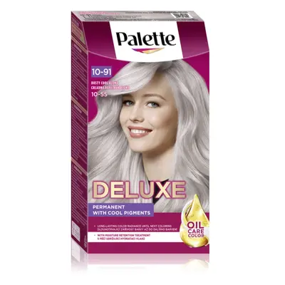 Schwarzkopf Palette Deluxe permanentní barva na vlasy odstín 10-91 (10-55) Chladná Popelavá Blon