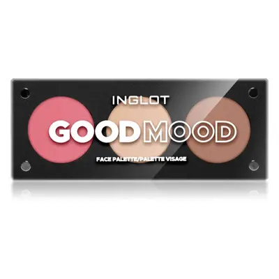 Inglot Face Palette rozjasňovač, bronzer a tvářenka odstín Good Mood 7 g