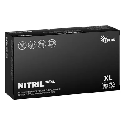 Espeon Nitril Ideal Black nitrilové nepudrované rukavice velikost XL 100 ks