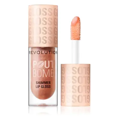 Makeup Revolution Shimmer Gloss třpytivý lesk na rty odstín Glimmer Nude 4.5 ml