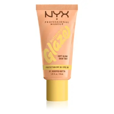 NYX Professional Makeup Buttermelt Glaze rozjasňující tónovací fluid SPF 30 odstín 01 Whipped Bu