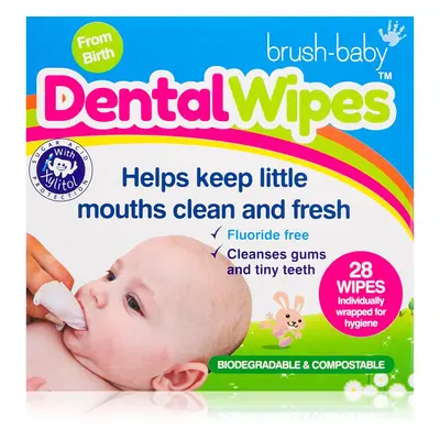 Brush Baby DentalWipes ubrousky na zuby pro děti 28 ks