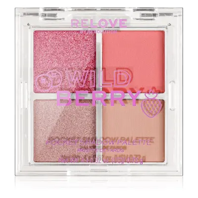 Revolution Relove Pocket Palette paletka očních stínů odstín Wild Berry 4x0.72 g