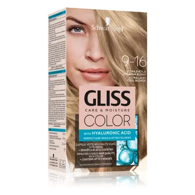 Schwarzkopf Gliss Color permanentní barva na vlasy odstín 9-16 Ultra světlá chladná blond 1 ks