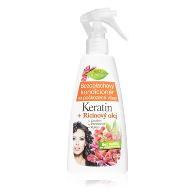 Bione Cosmetics Keratin + Ricinový olej regenerační bezoplachový kondicionér na vlasy 260 ml