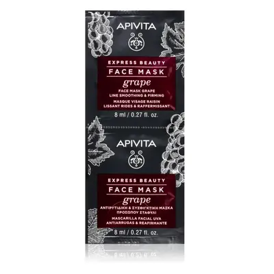 Apivita Express Beauty Firming Face Mask Grape protivrásková a zpevňující pleťová maska 2 x 8 ml