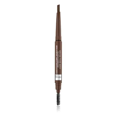 Rimmel Brow This Way tužka na obočí s kartáčkem 2 v 1 odstín 002 Medium Brown 0,25 g