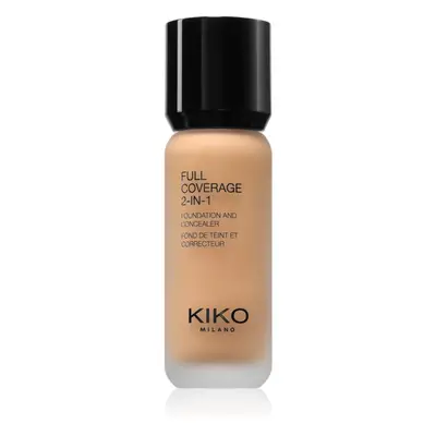 KIKO Milano Full Coverage 2-In-1 make-up a korektor 2 v 1 odstín 40 Warm Beige 25 ml