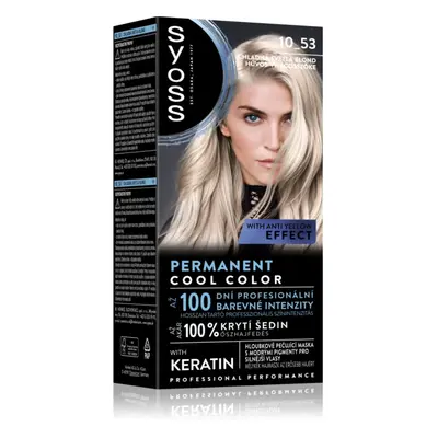 Syoss Permanent Cool Color permanentní barva na vlasy odstín 10_53 Chladná Světlá Blond 1 ks