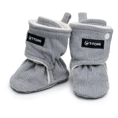 T-TOMI Booties Grey dětské capáčky 0-3 months Warm 1 pár