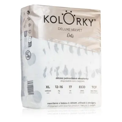 Kolorky Deluxe Velvet Dots jednorázové EKO pleny velikost XL 12-16 kg 17 ks