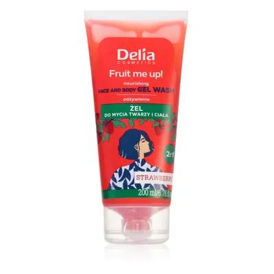 Delia Cosmetics FRUIT ME UP! mycí gel na obličej a tělo STRAWBERRY 200 ml