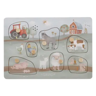 Little Dutch Little Farm Sound Puzzle puzzle ze dřeva 1 ks