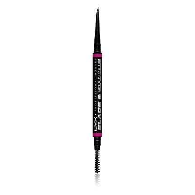 NYX Professional Makeup Blade & Shade tužka na obočí s kartáčkem odstín Black 0.06 g