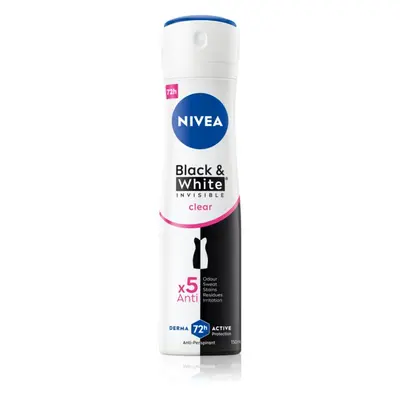 NIVEA Invisible Black & White Clear antiperspirant ve spreji pro ženy 150 ml