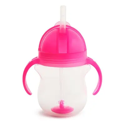 Munchkin Click Lock™ Tip & Sip hrnek s brčkem se závažím Pink 6 m+ 207 ml