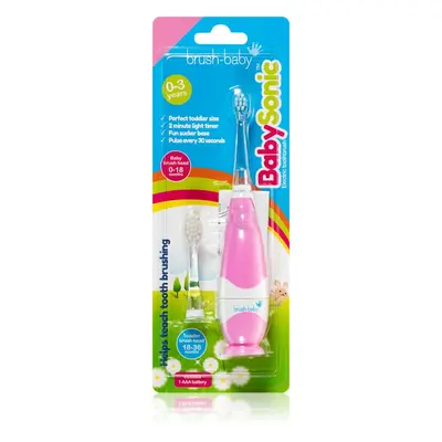 Brush Baby BabySonic elektrický zubní kartáček pro děti 0 – 36 měsíců Pink 1 ks