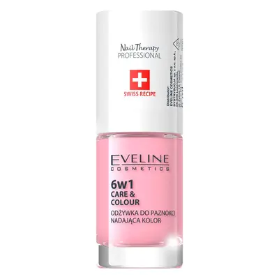 Eveline Cosmetics Nail Therapy Care & Colour kondicionér na nehty 6 v 1 odstín Rose 5 ml