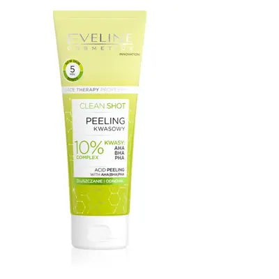 Eveline Cosmetics Clean Shot 10% Complex of AHA, BHA and PHA jemný peeling proti nedokonalostem 