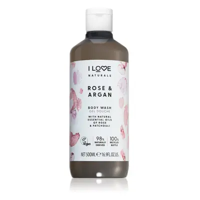 I love... Naturals Rose & Argan opojný sprchový gel s vůní růží 500 ml