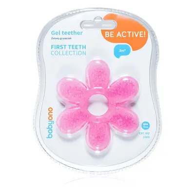 BabyOno Be Active Gel Teether kousátko Flower Pink 1 ks