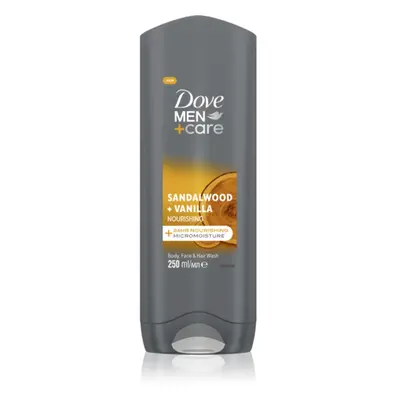 Dove Men+Care Sandalwood&Vanilla sprchový gel 3 v 1 pro muže 250 ml