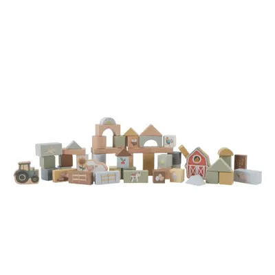 Little Dutch Little Farm Building Blocks kostky ze dřeva 2 y+ 50 ks