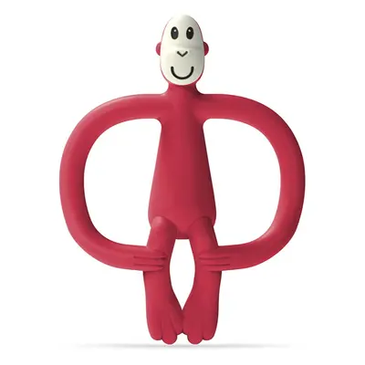 Matchstick Monkey Monkey Teether kousátko s kartáčkem 2 v 1 Red 1 ks