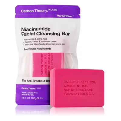 Carbon Theory Facial Cleansing Bar Niacinamide čisticí mýdlo na obličej Pink 100 g