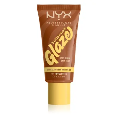 NYX Professional Makeup Buttermelt Glaze rozjasňující tónovací fluid SPF 30 odstín 07 toffee But