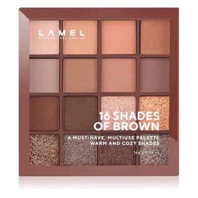 LAMEL 16 Shades Of Brown paletka očních stínů 16 g