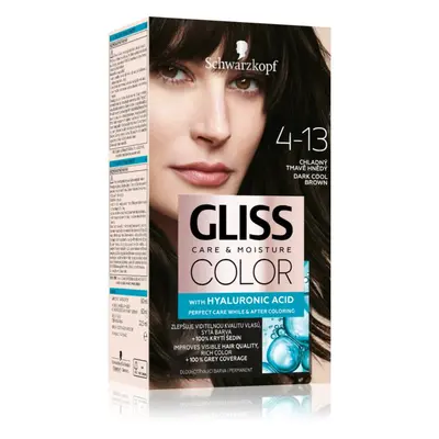 Schwarzkopf Gliss Color permanentní barva na vlasy odstín 4-13 Chladný tmavě hnědý 1 ks