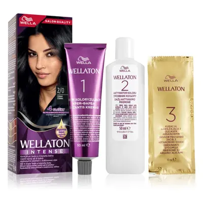 Wella Wellaton Intense permanentní barva na vlasy s arganovým olejem odstín 2/0 Black 1 ks