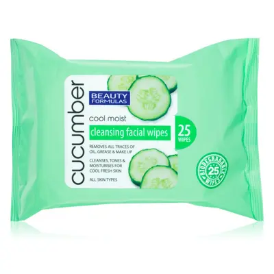 Beauty Formulas Cucumber čisticí ubrousky s výtažky z okurky 25 ks