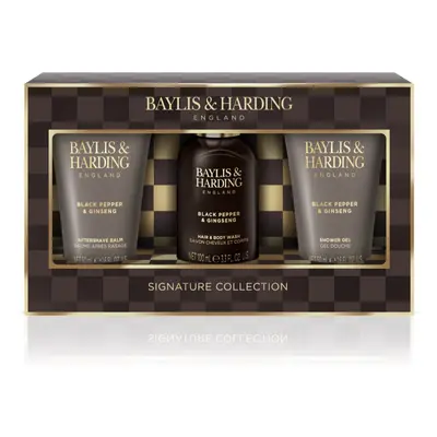 Baylis & Harding Black Pepper & Ginseng dárková sada na obličej, tělo a vlasy pro muže Mini Trio