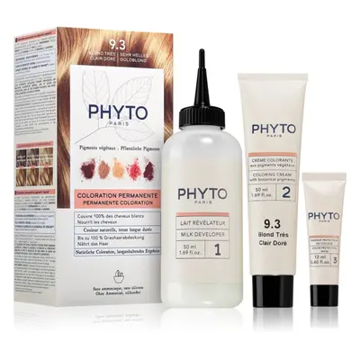 Phyto Color barva na vlasy s rostlinnými extrakty odstín 9.3 Very Light Golden Blonde 3 ks