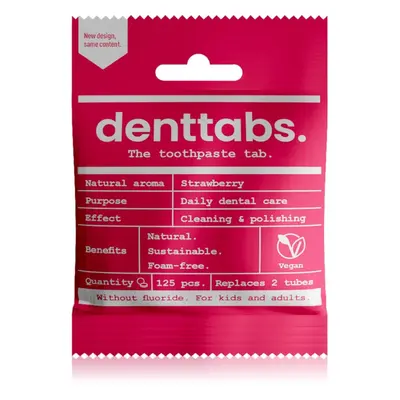 Denttabs Brush Teeth Tablets Kids without Fluoride zubní pasta bez fluoridu v tabletách pro děti